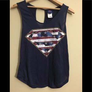 DC Superman Women Tank Jr Top Ava Medium New